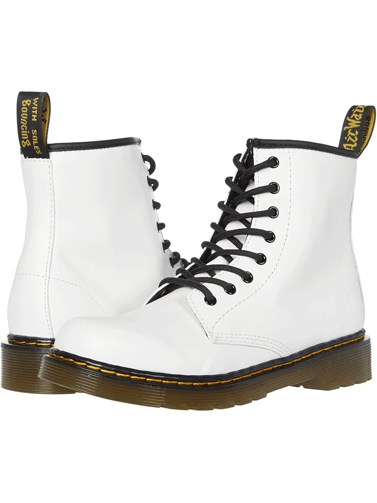 White Dr. Martens Kid's Collection 1460 Lace Up Fashion Boot (Little Kid/Big Kid)